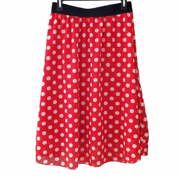 LuLaRoe “Minnie” red & white polka dot skirt XL